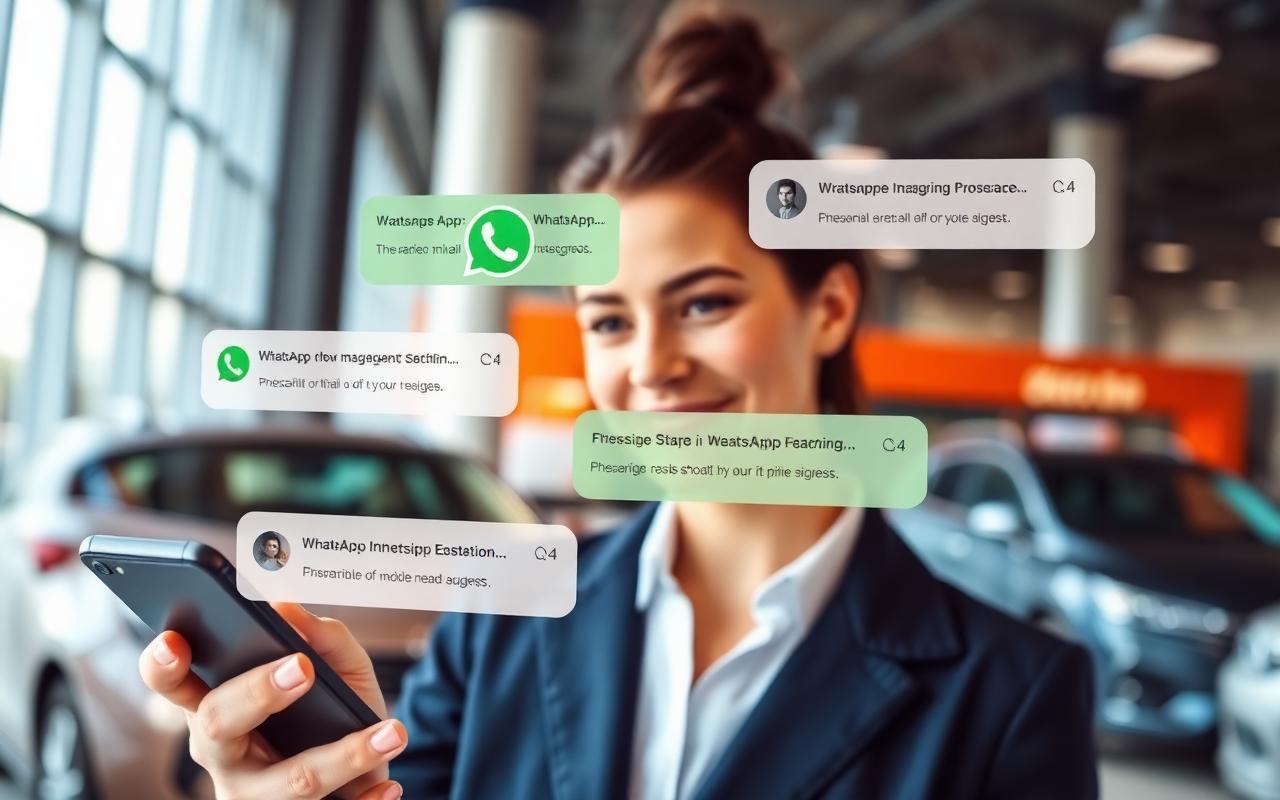 Sales rep using AI follow-ups on WhatsApp